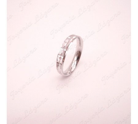 ALIANZA PLATA 1/2 CAÑA TALLADA 4MM                                                                  