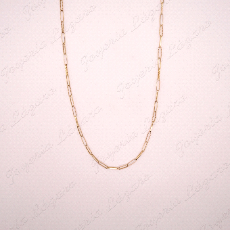 CADENA 50 CM. ORO 18KT OCASION ESLABON RECTANGULAR LISO/LABRADO                                     