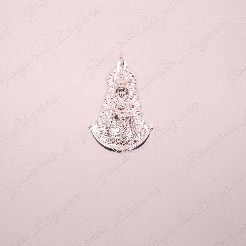 MEDALLA PLATA VIRGEN ROCIO 40X28MM BRILLO                                                           