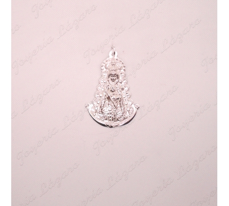 MEDALLA PLATA VIRGEN ROCIO 40X28MM BRILLO