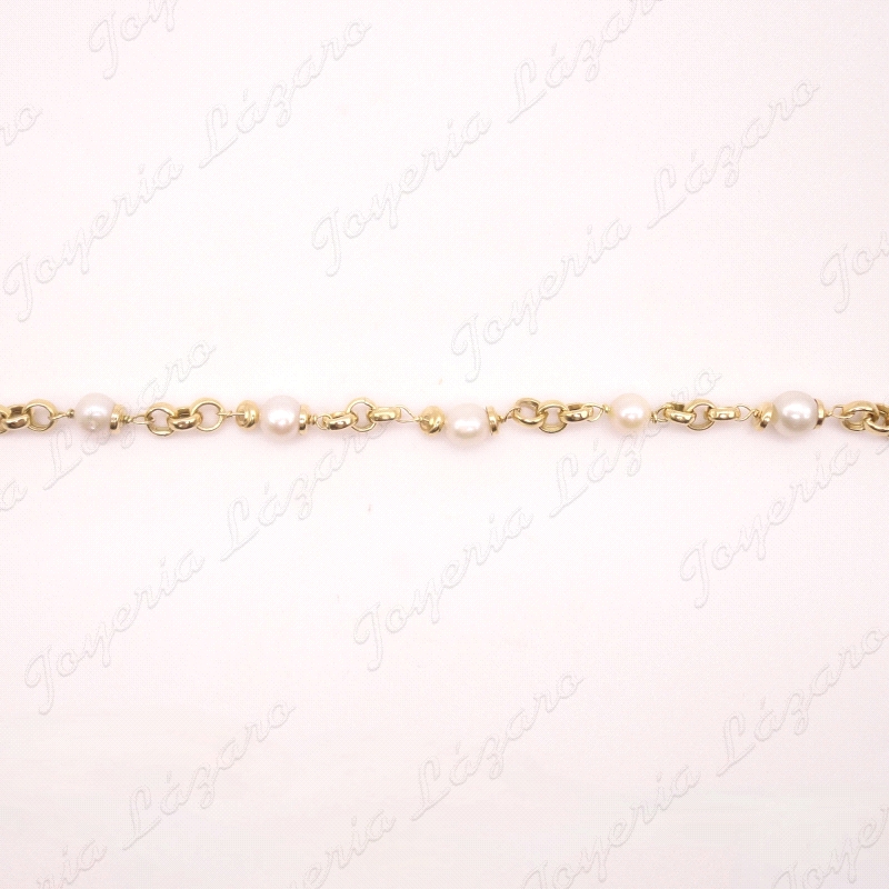 PULSERA ORO 18KT OCASION 7 PERLAS 5.5MM 4.7GR                                                       