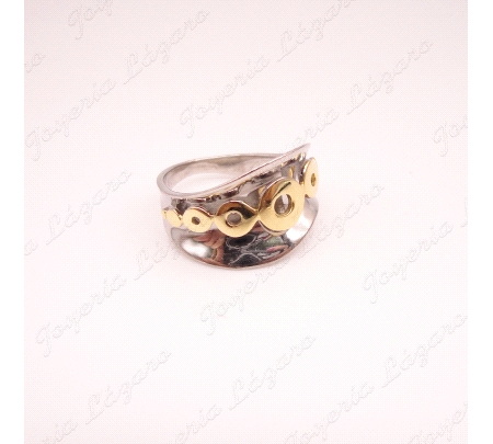 SORTIJA ORO 18 KTS BLANCO+ARITOS AMARILLOS                                                          