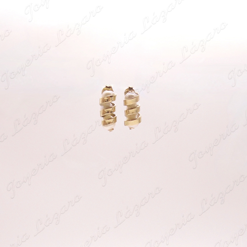 3 PERLAS ESPIRAL ORO 18KT OCASION CIERRE PRESION                                                    