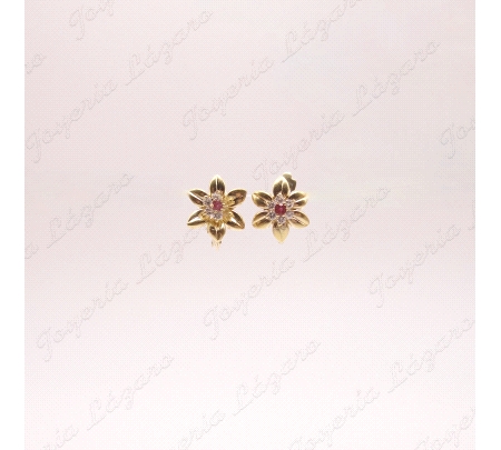 PEND. ORO 18KT OCASION FLOR 6 PETALOS CIERRE CATALAN