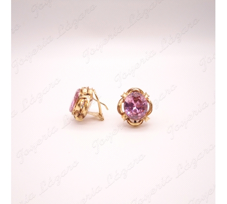 PEND. ORO 18KT OCASION ROSA FRANCIA 10X13MM CIERRE OMEGA