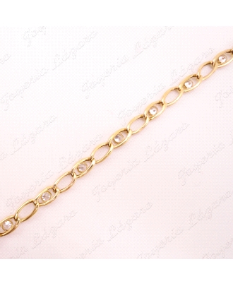 GARGANTILLA ORO 18KT OCASION CIRCONITAS EN ESLABONES BARBADOS 9.9GR                                 