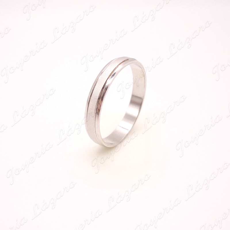 ALIANZA PLATA 4MM RODIADA, CENTRO RAYADO                                                            