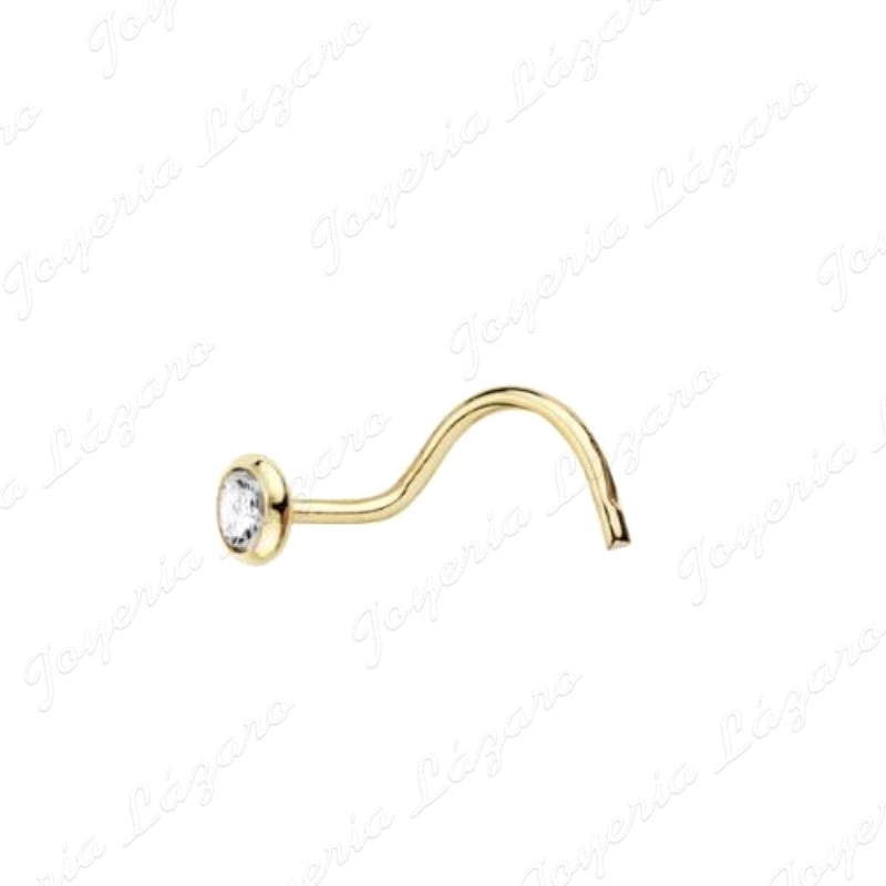 PIERCING ORO 18 KTS NARIZ CHATON 2.5MM