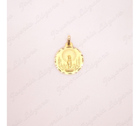 MEDALLA ORO 18 KTS VIRGEN DEL PILAR 18MM