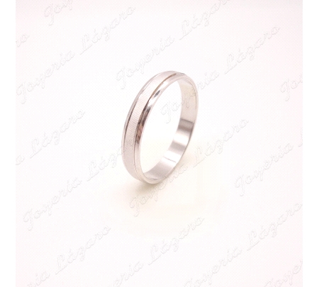 ALIANZA PLATA 4MM RODIADA CENTRO RAYADO                                                             