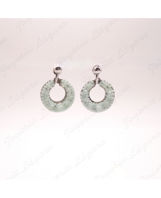 PLATA/SWAROVSKI PENDIENTES AROS TRQ O VRD.                                                          