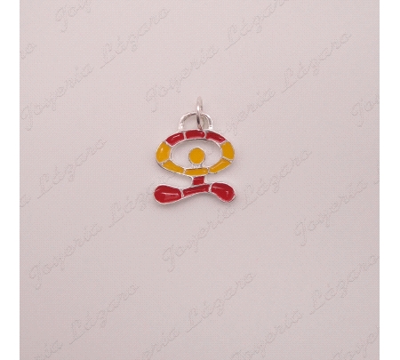 COLGANTE PLATA INDALO ESMALTE ESPAÑA