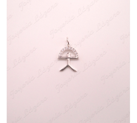 COLGANTE PLATA INDALO ARCO CIRCONITAS, VARIOS COLORES