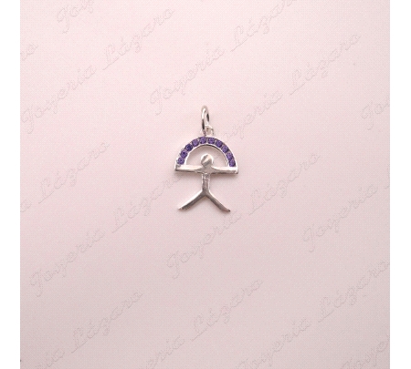 COLGANTE PLATA INDALO ARCO CIRCONITAS, VARIOS COLORES