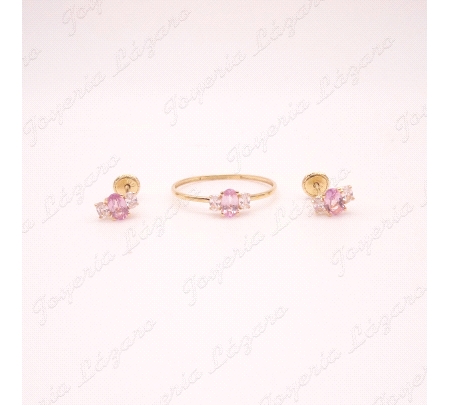 SORTIJA ORO 18 KTS 1 ROSA F. OVAL+2 CIRCO