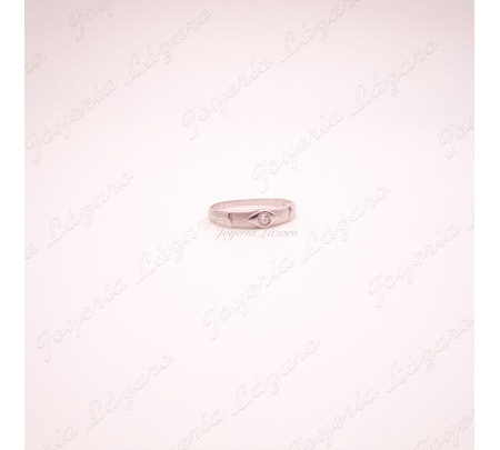 SORTIJA ORO BL.18 KTS MATE Y BRILLO,CIRCONITA                                                       