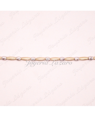 ORO 18 KTS PULSERA bicolor SEMIRIGIDA                                                               