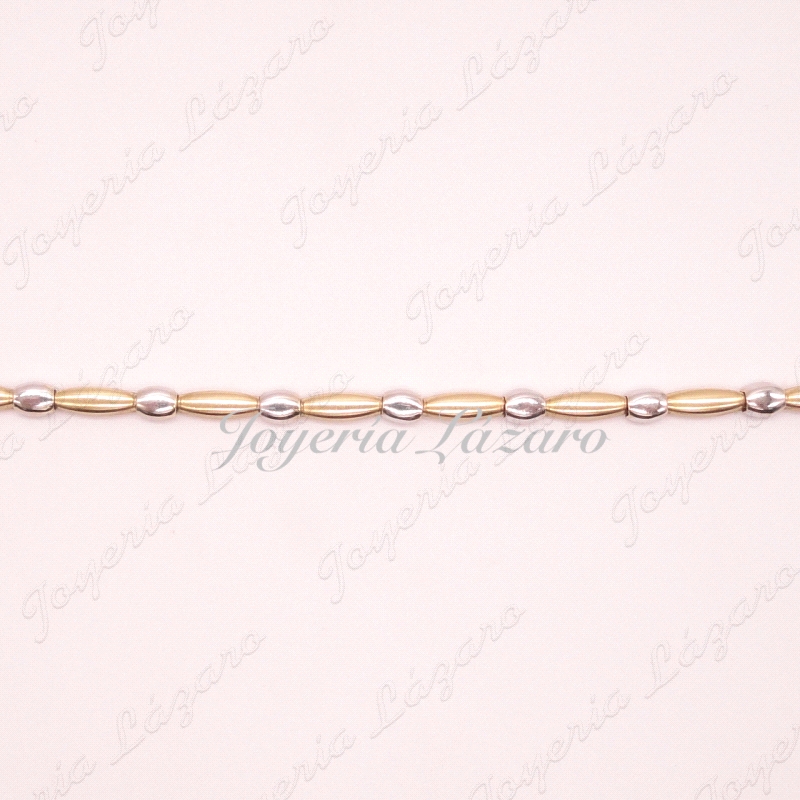 ORO 18 KTS PULSERA bicolor SEMIRIGIDA                                                               