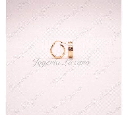 PEND. AROS ORO 18 KTS TABLA GRECA 10X4MM INT                                                        