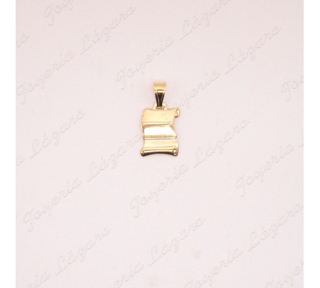 PLACA ORO 18 KTS  PERGAMINO 10X15MM                                                                 