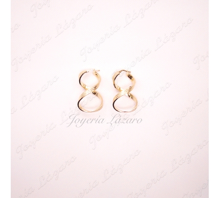 PEND. AROS ORO 18 KTS OCHO GRECA 4X50MM                                                             