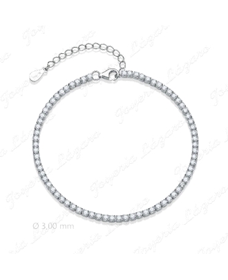 PULSERA PLATA RIVIERE 3MM BLANCA