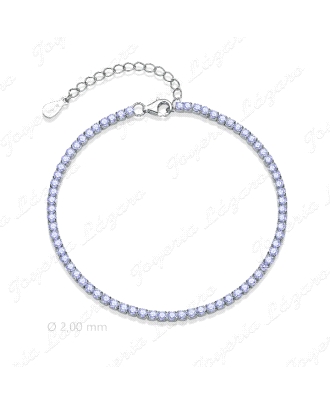 PULSERA PLATA RIVIERE 2MM AZUL