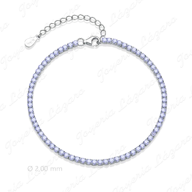 PULSERA PLATA RIVIERE 2MM AZUL