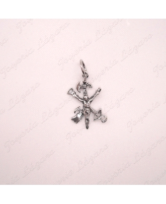 COLGANTE PLATA EMBLEMA LEGIOS CRISTO 24X14                                                          