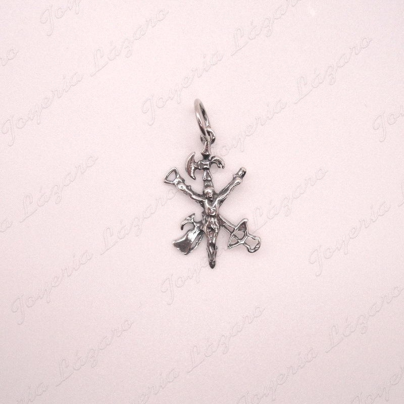 COLGANTE PLATA EMBLEMA LEGIOS CRISTO 24X14                                                          