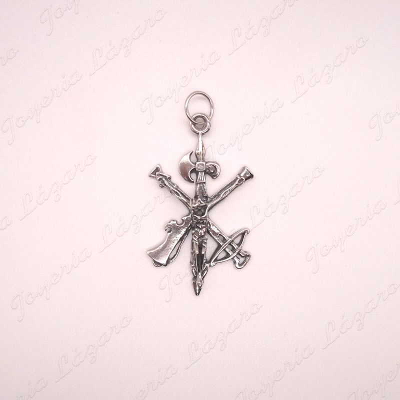 COLGANTE PLATA EMBLEMA LEGION CRISTO 45X25MM                                                        