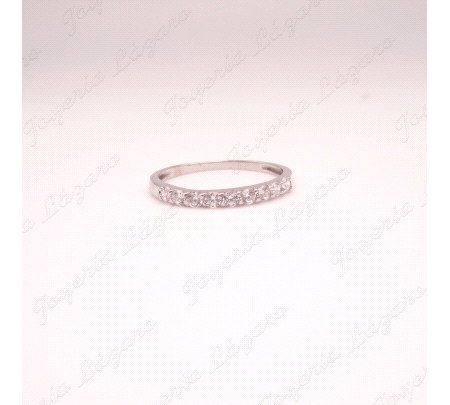 SORTIJA ORO 18 KTS BLANCO 1/2 ALIANZA CIRCONITAS