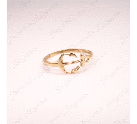 SORTIJA ORO 18 KTS ANCLA SILUETA CALADA