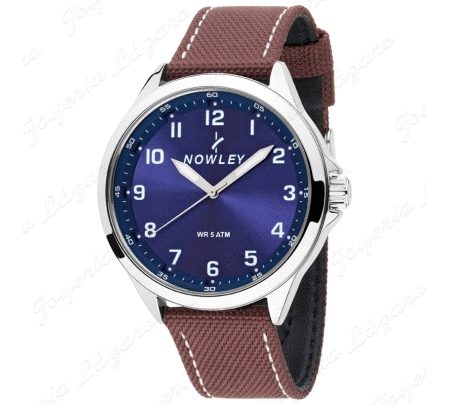 NOWLEY RELOJ HOT  ESFERA AZUL CORREA MARRON                                                         