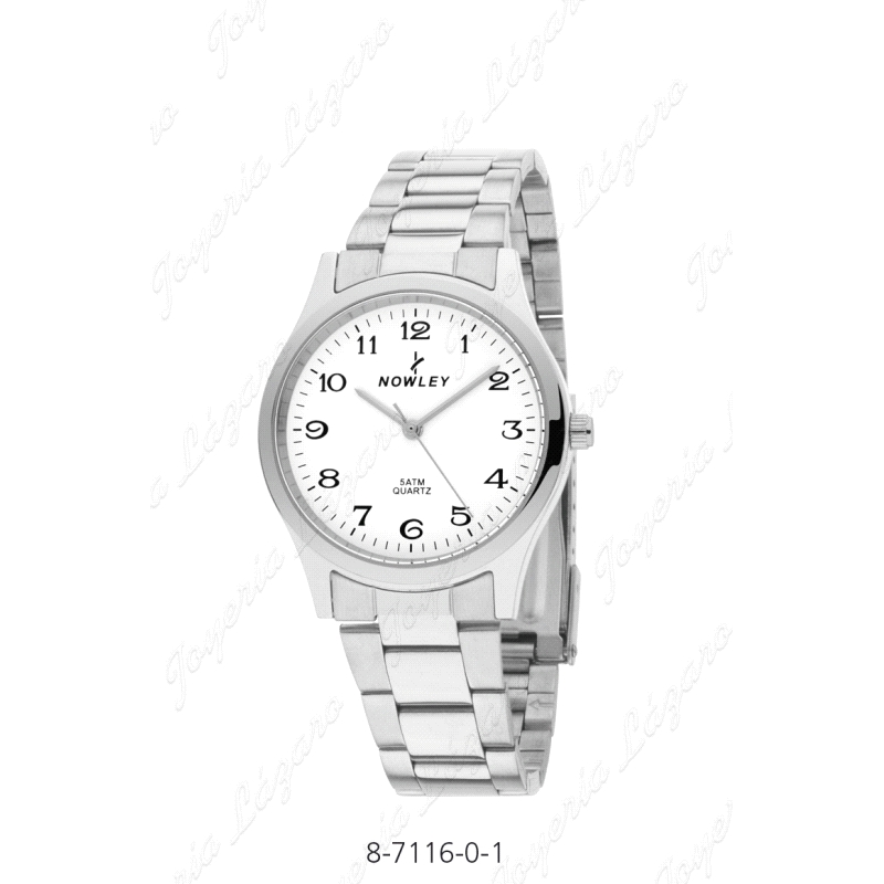 NOWLEY RELOJ ACERO CABALLERO ESFERA BLANCA                                                          