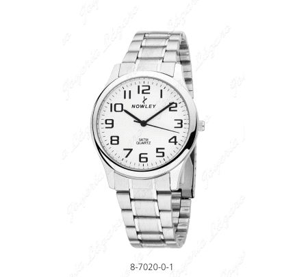 NOWLEY RELOJ ACERO CABALLERO ESFERA BLANCA                                                          