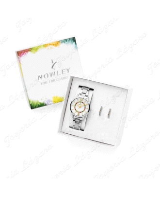 NOWLEY RELOJ CHIC SEÑORA + PENDIENTES AROS PLATA                                                    