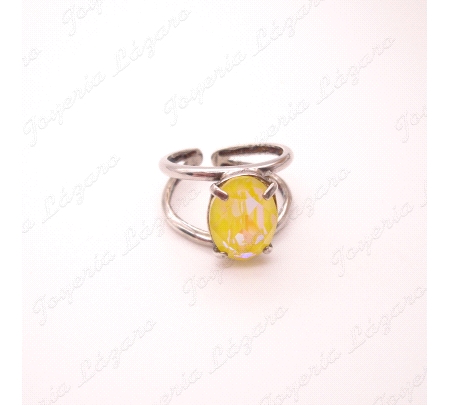 PLATA/SWAROVSKI SORTIJAAMARILLA                                                                     