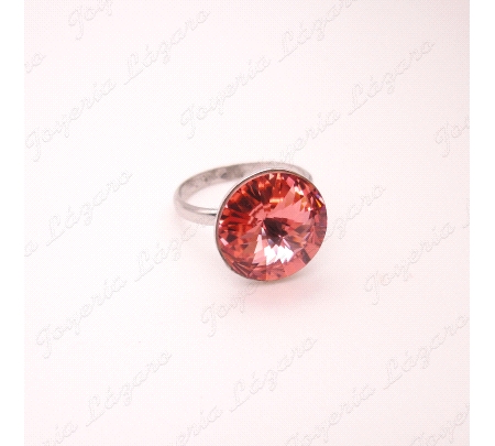 PLATA/SWAROVSKI SORTIJA SALMON                                                                      