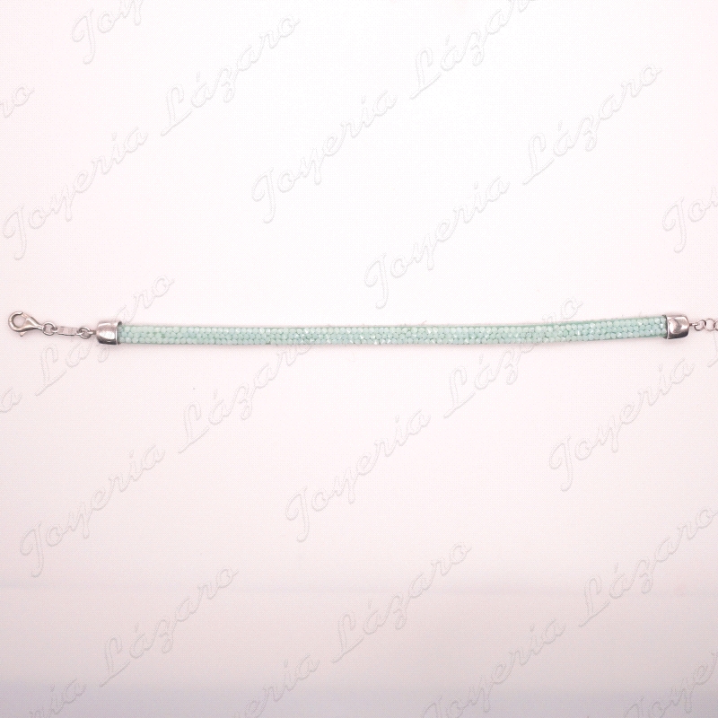 PLATA/SWAROVSKI PULSERA VERDE                                                                       