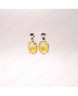 PLATA/SWAROVSKI PENDIENTES LARGOSAMARILL                                                            