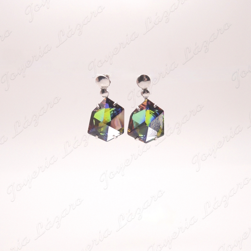 PLATA/SWAROVSKI PENDIENTES LARGOS                                                                   