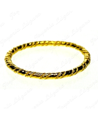 SORTIJA PLATA RIZADA 1MM DORADA