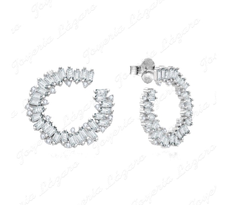 PEND. PLATA CIRCONITAS BAGUETTE DISEÑO EN PLANO PRESION                                             