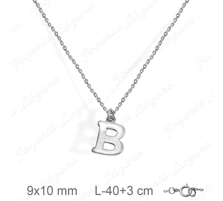 GARGANTILLA PLATA LARGO 40+3CM, .LETRA 9X10MM                                                       