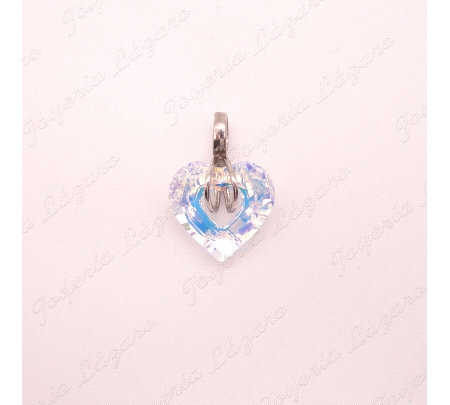 PLATA COLG. SWAROVSKI CORAZON TALADRO 17