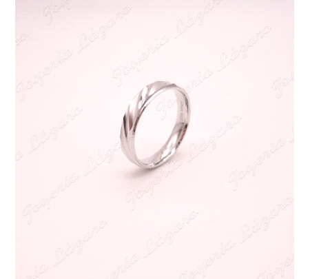 ALIANZA PLATA CONFORT 4MM MATE Y BRILLO TALLA OBLICUA                                               