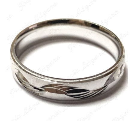 ALIANZA PLATA CONFORT 4MM MATE ONDA EN CENTRO BRILLO                                                