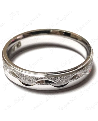 ALIANZA PLATA  CONFORT 4MM CENTRO ONDAS, MITAD TALLADA                                              