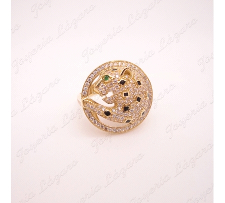 SORTIJA ORO 18 KTS CABEZA LEOPARDO